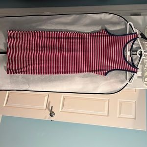 red white and blue striped dress